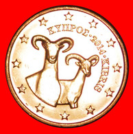 * GREECE (2008-2021): CYPRUS ★ 1 CENT 2014 UNC! MOUFLONS! UNCOMMON YEAR! ★LOW START★ NO RESERVE! - Cyprus