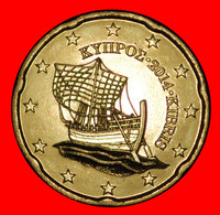 * GREECE (2008-2021): CYPRUS ★ 20 CENT 2014! SHIP NORDIC GOLD UNC MINT LUSTRE! UNCOMMON YEAR!★LOW START★ NO RESERVE! - Cyprus