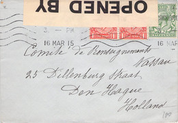 Enveloppe De RU à Den Hague Holland - Censure Anglaise Opened By Censor 316 - Lettre Au Comité De Renseignement - 1915 - Storia Postale