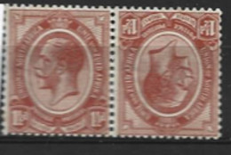 South Africa  1913   SG 5a  1,1/2d    Mounted Mint Pair - Neufs