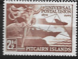 Pitcairn Islands 1949  SG  13  2,1/2d  U P U  Mounted Mint - Pitcairn