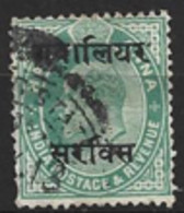India  Gwalior 1903  SG 48A  1/2d  Official Stamp    Fine Used - Gwalior