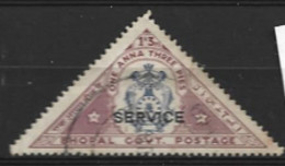 India  Bhopal  1935  SG 0330  1a.3p  SERVICE   Fine Used - Bhopal