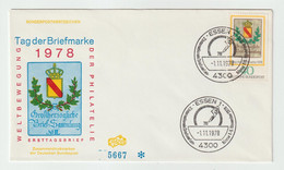 5210 Cover DEUTSCHLAND ALLEMAGNE 1978 Essen Tag Der Briefmarke  Weltbewegung - Covers & Documents