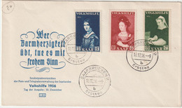 5212 Cover Saar Volkshilfe 1956, Gestempelt Und FDC SAARBRUCKEN ERSTTAG - Storia Postale