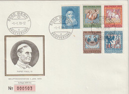 5213 Cover SUISSE HELVETIA BERN Propatria 1965 1970 - Pope Pape Papst PAUL VI - Numéroté Weltfriedenstag - FDC