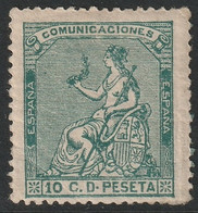 Spain 1873 Sc 193 Espana Ed 133 Yt 132 MLH* Corner Fold Toning - Unused Stamps