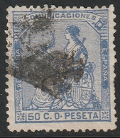 Spain 1873 Sc 197 Espana Ed 137 Yt 136 Used Rumbo De Puntos Cancel - Gebraucht