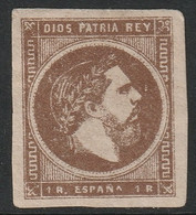 Spain 1874 Sc X7 Espana Ed 161ra Yt 3 Carlist MNG(*) "cut A" Variety - Carlists