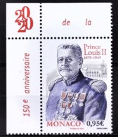 MONACO 2020 -Y.T. N° 3233 /150e ANNIVERSAIRE DE LA NAISSANCE DU PRINCE LOUIS II  - NEUF ** - Unused Stamps