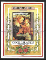 3243d: Weihnachten-Christmas-Noel Cook Islands 1991 ** Fra Filippo Lippi, Madonna And Child (alter Abopreis 59.- ÖS) - Tableaux