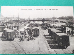 42 , Roanne ,le Bassin Et Le Port En 1918 , Cachet Hôpital Temporaire Verso - Riorges