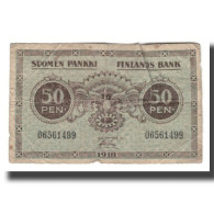 Billet, Finlande, 50 Penniä, 1918, KM:34, B - Finlande