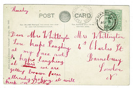 Ref 1529 -  1906 Postcard - Banbury Parish Church Interior - Farnborough Warwickshire Village Postmark  Pop. In 1911 265 - Cartas & Documentos