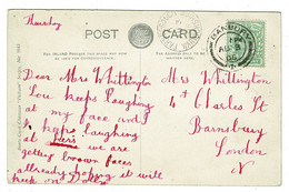 Ref 1529 -  1906 Postcard - Banbury Parish Church Interior - Farnborough Warwickshire Village Postmark  Pop. In 1911 265 - Covers & Documents