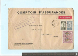 Enveloppe Maroc 1923 Cachet Postal " Affranchissement Insuffisant Pour Donner Droit... Voie Aérienne" - Briefe U. Dokumente
