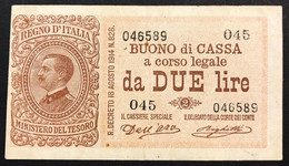 2 Lire Buono Di Cassa Serie 045 21 09 1914 Bb+  LOTTO 1321 - Italia – 2 Lire