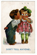 Ref 1530 - 1914 Comic Postcard - American Kiddies Series "Don't Tell Anyone" - Bandes Dessinées