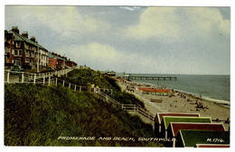 Ref 1530 - 1965 Postcard - Promenade & Beach Southwold Suffolk - Red Cross Stamp - Other & Unclassified