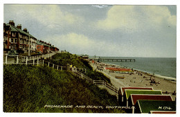 Ref 1530 - 1965 Postcard - Promenade & Beach Southwold Suffolk - Red Cross Stamp - Sonstige & Ohne Zuordnung