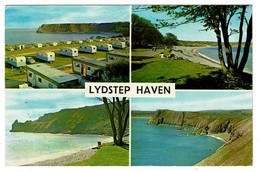 Ref 1530 -  1973 Multiview Postcard - Lydstep Haven Caravan Site Pembrokeshire Wales - Pembrokeshire