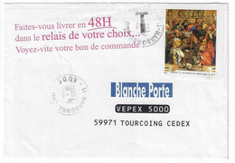 NARBONNE 11 Aube Lettre Affranchie Vignette Sans Valeur De Carnet TAXE Marque T Ob 10 3 2008 Blanche Porte - 1960-.... Covers & Documents