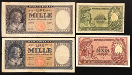 1000 LIRE ITALIA 20 03 1947 TESTINA NON TRATTATA MB RARA + 1000 Lire 1959 + 50+100 Lire 1951 LOTTO 3846 - 1000 Lire