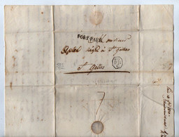 TB 3154 - 1821 - LAC - Lettre En Port - Payé De Mrs CHAMBERLAND & CROCHAT à PARIS Pour Mr APTEL à SAINT GILLES - 1801-1848: Vorläufer XIX