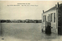 Vitry Sur Seine * La Rue Félix Faure Et Rue Charles Floquet * Inondations De 1910 * Crue Catastrophe - Vitry Sur Seine