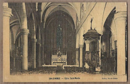 CPA 59 - SIN LE NOBLE - Eglise Saint-Martin - TB PLAN Intérieur Edifice RELIGION + Publicité CHOCOLAT LOUIT - Sin Le Noble