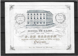 Oostende  *  (Porseleinkaart)  Hotel De Gand - Tenu Par S. De Clerck  (Marché Aux Herbes)(Carte Porcelaine) - Porseleinkaarten
