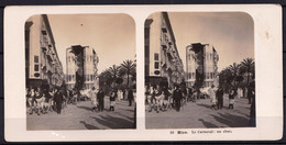 ANCIENNE PHOTO STEREO FRANCE - NICE  - LE CARNAVAL - UN CHAR - Photo STEGLITZ BERLIN 1904 - Stereo-Photographie