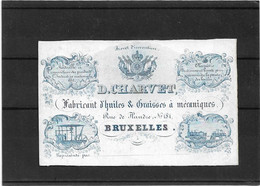 Bruxelles *  (Carte Porcelaine)  D. Charvet - Fabricant D'huiles & Graisses à Mécaniques (Rue De Flandre, 181) - Porcelana