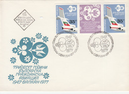 Bulgaria 1977 30 Years Balkan Air Lines - Lettres & Documents