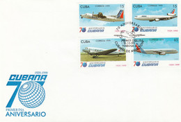 Cuba 1999 Aviation FDC - Briefe U. Dokumente