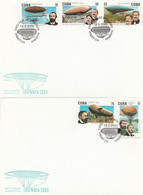 Cuba 2000 Zeppelins 3 FDC's - Brieven En Documenten