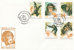 Cuba 1998 Chimpanzee FDC - Storia Postale