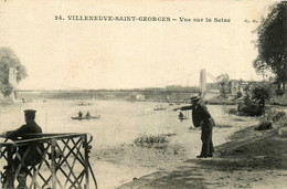 Villeneuve St Georges * Vue Sur La Seine * Pêcheur Pêche à La Ligne - Villeneuve Saint Georges