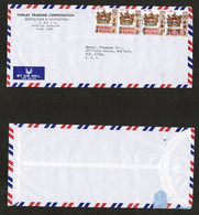 HONG KONG   Scott # 246 (4) On 1969 COMMERCIAL AIRMAIL COVER To NEW YORK (OS-675) - Covers & Documents