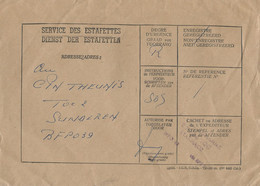 Germany Deutschland 1959 FPO 43 Laarbruch Via BPS 7 Köln-Weiden Belgian Air Force TOC 2 Army Signals FDMG Official Cover - OC38/54 Belgian Occupation In Germany
