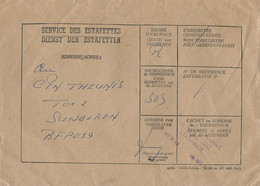 Germany Deutschland 1959 FPO 43 Laarbruch Via BPS 7 Köln-Weiden Belgian Air Force TOC 2 Army Signals FDMG Official Cover - OC38/54 Belgische Besetzung In Deutschland