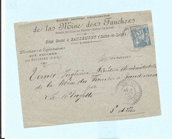 Devant De Lettre 1900 Mine Des Fauches - Blanzy Saône Et Loire Càd Ecuisses - 1877-1920: Semi-Moderne