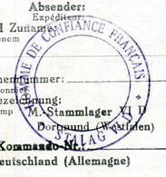 Cachet De L'Homme De Confiance Du Stalag VI D Sur Formulaire Du Stalag Pour Stalag VI D En 1942  - Réf M 2 - 2. Weltkrieg 1939-1945