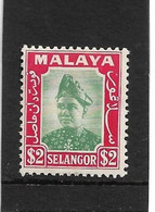 MALAYA - SELANGOR 1941 $2 SG 87 MOUNTED MINT Cat £55 - Selangor