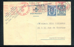 Belgique - Entier Postal + Complément De Bruxelles Pour Paris En 1941 Avec Contrôle Allemand  - Réf M 4 - Briefkaarten 1934-1951