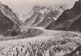 CHAMONIX - MONT-BLANC - HAUTE-SAVOIE - (74) - CPSM DENTELEE DE 1949 - LA MER DE GLACE EN 1949.... - Chamonix-Mont-Blanc