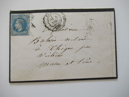 Frankreich 1869 Napoleon III. Nr.28 Mit Sternstempel Paris Kleiner Trauerbrief Mit Prägung LV An Einen Notar / Notaire - 1863-1870 Napoléon III. Laure