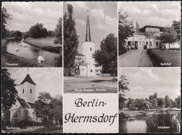 D-13467 Berlin - Hermsdorf - Alte Ansichten - Bahnhof - Kirche - Waldsee - Nice Stamp - Reinickendorf