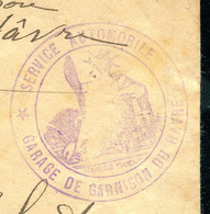 Cachet Du Service Automobile Garage De Garnison Du Havre Sur Enveloppe En Fm Pour Broglie En 1916 - Réf M 43 - Guerre De 1914-18
