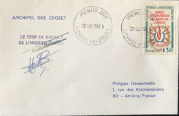 TAAF  -  FDC  -  Année Internationale Des Droits De L'Homme  -  Archipel Des Crozet  -  10/08/1968 - FDC